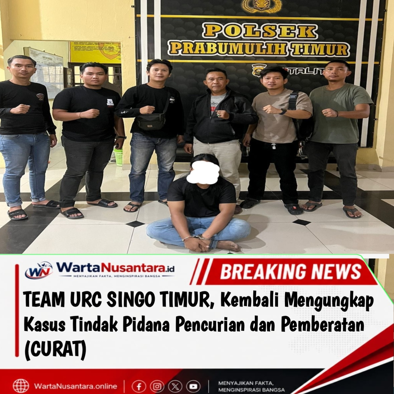 Kurang dari Sehari, Team URC SINGO TIMUR Kembali Mengungkap Kasus Pencurian dan Pemberatan
