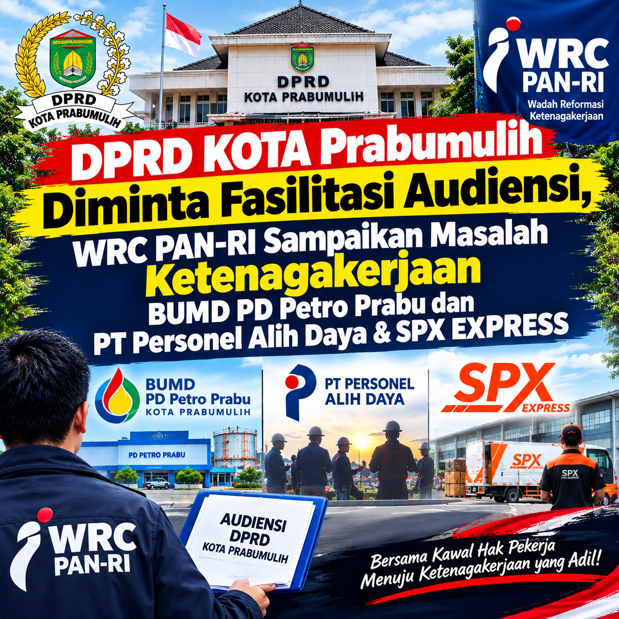 WRC PAN-RI Sampaikan Permasalahan Kepada DPRD Kota Prabumulih Terkait Ketenagakerjaan ,Dan Meminta DPRD Fasilitas Audensi