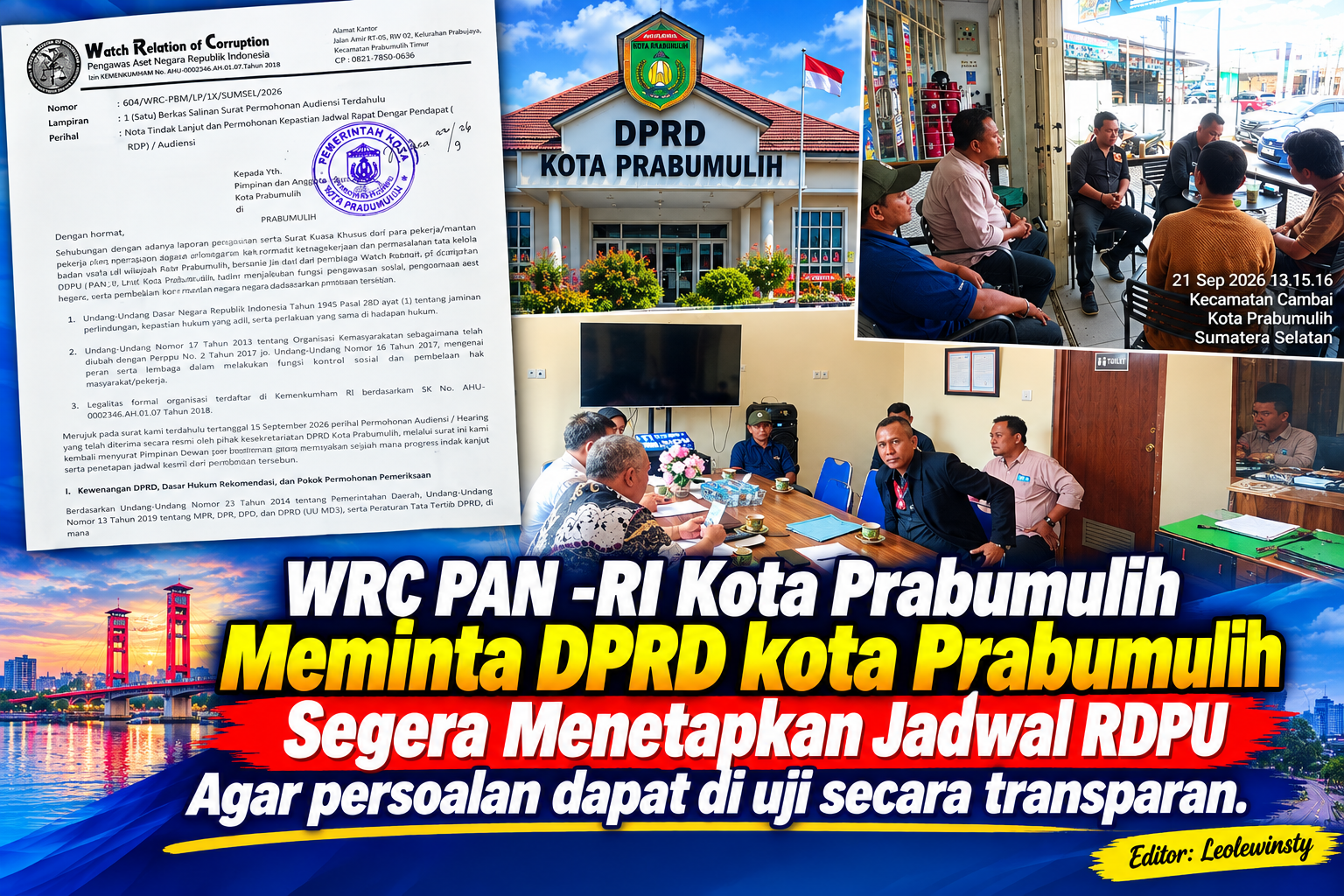 Bipartit Deadlock, WRC Prabumulih Desak DPRD Jadwalkan RDPU dan Uji Legalitas Perusahaan