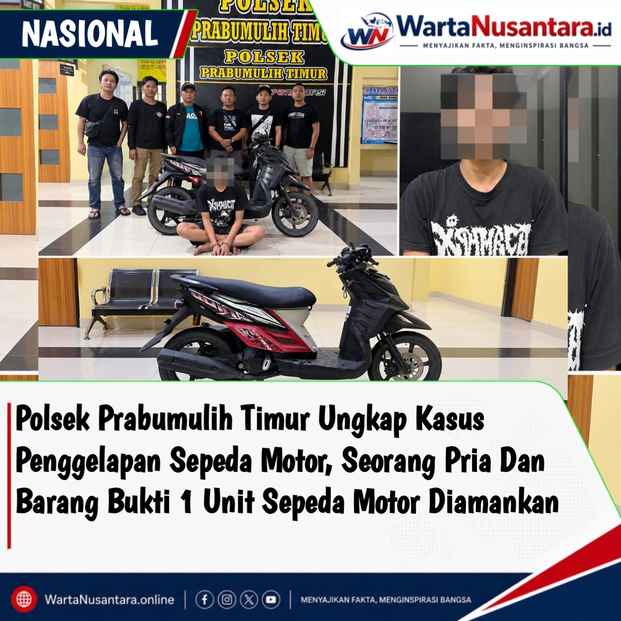 Polsek Prabumulih Timur Ungkap Kasus Penggelapan Sepeda Motor, Seorang Pria Dan Barang Bukti 1 Unit Sepeda Motor Diamankan