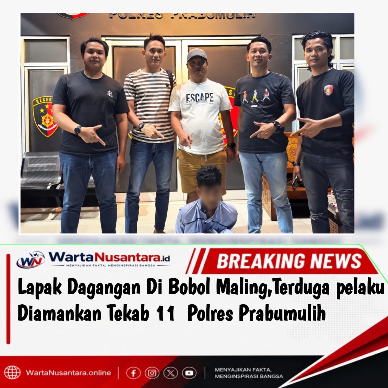 Lapak Dagangan Di Bobol Maling, Pelaku diamankan Team Tekab 11 Polres Prabumulih